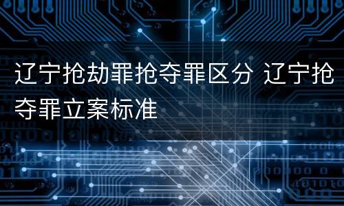 辽宁抢劫罪抢夺罪区分 辽宁抢夺罪立案标准