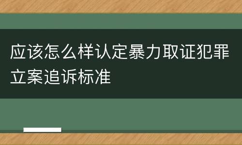 应该怎么样认定暴力取证犯罪立案追诉标准