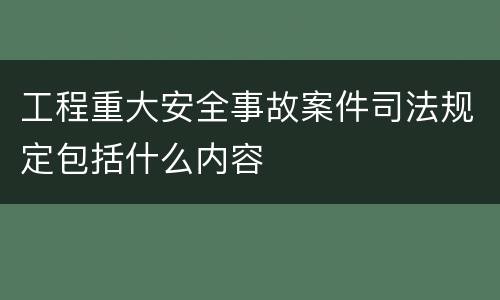 工程重大安全事故案件司法规定包括什么内容