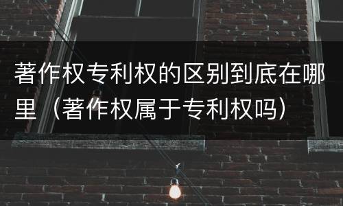 著作权专利权的区别到底在哪里（著作权属于专利权吗）