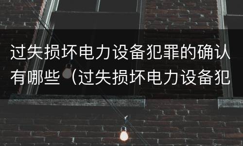 过失损坏电力设备犯罪的确认有哪些（过失损坏电力设备犯罪的确认有哪些方法）