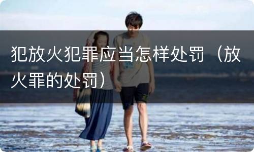 犯放火犯罪应当怎样处罚（放火罪的处罚）