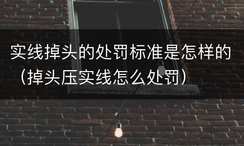 实线掉头的处罚标准是怎样的（掉头压实线怎么处罚）