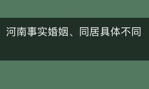 河南事实婚姻、同居具体不同