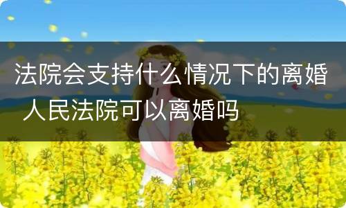 法院会支持什么情况下的离婚 人民法院可以离婚吗