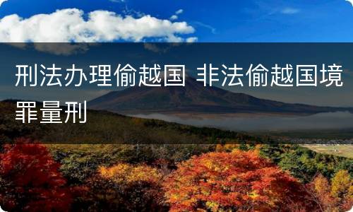 刑法办理偷越国 非法偷越国境罪量刑