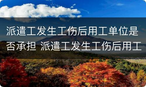 派遣工发生工伤后用工单位是否承担 派遣工发生工伤后用工单位是否承担责任