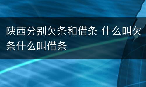 陕西分别欠条和借条 什么叫欠条什么叫借条