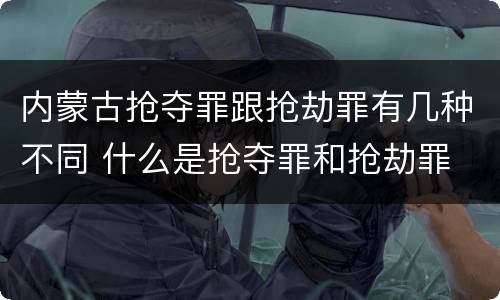 内蒙古抢夺罪跟抢劫罪有几种不同 什么是抢夺罪和抢劫罪