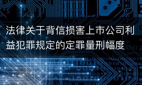 法律关于背信损害上市公司利益犯罪规定的定罪量刑幅度