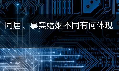 同居、事实婚姻不同有何体现