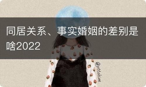 同居关系、事实婚姻的差别是啥2022