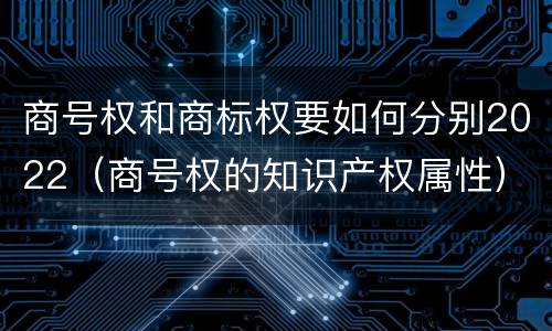 商号权和商标权要如何分别2022（商号权的知识产权属性）