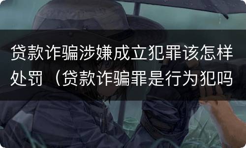 贷款诈骗涉嫌成立犯罪该怎样处罚（贷款诈骗罪是行为犯吗）