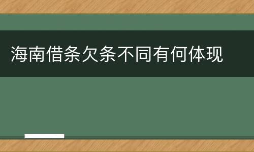 海南借条欠条不同有何体现