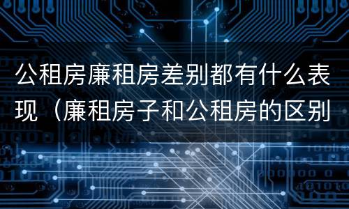 公租房廉租房差别都有什么表现（廉租房子和公租房的区别）