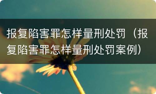 报复陷害罪怎样量刑处罚（报复陷害罪怎样量刑处罚案例）