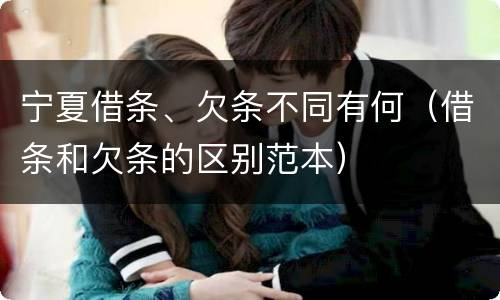 宁夏借条、欠条不同有何（借条和欠条的区别范本）