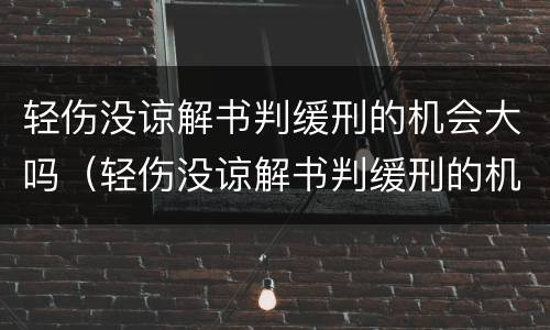 轻伤没谅解书判缓刑的机会大吗（轻伤没谅解书判缓刑的机会大吗能减刑吗）