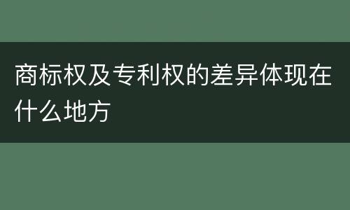 商标权及专利权的差异体现在什么地方