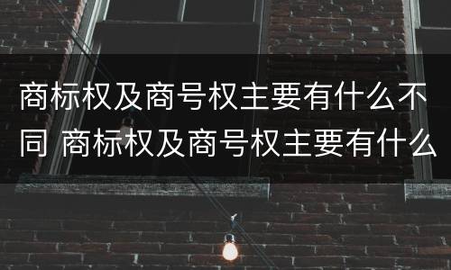 商标权及商号权主要有什么不同 商标权及商号权主要有什么不同之处