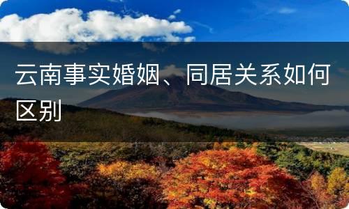云南事实婚姻、同居关系如何区别