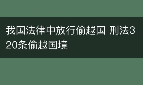 我国法律中放行偷越国 刑法320条偷越国境