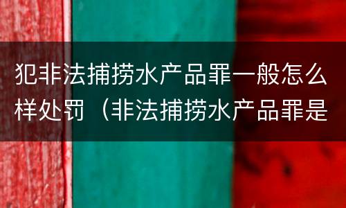 犯非法捕捞水产品罪一般怎么样处罚（非法捕捞水产品罪是行为犯吗）