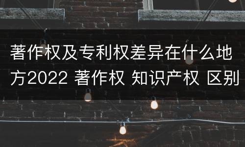 著作权及专利权差异在什么地方2022 著作权 知识产权 区别