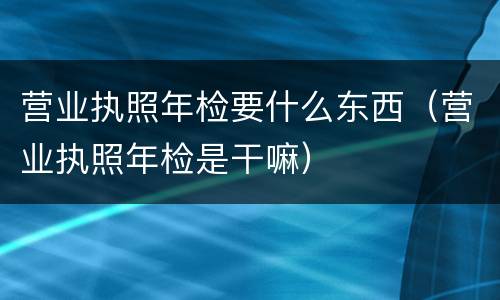 营业执照年检要什么东西（营业执照年检是干嘛）