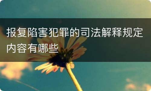 报复陷害犯罪的司法解释规定内容有哪些
