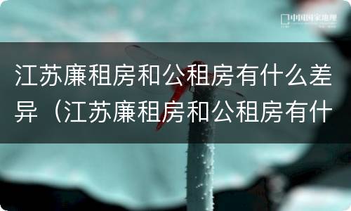 江苏廉租房和公租房有什么差异（江苏廉租房和公租房有什么差异吗）