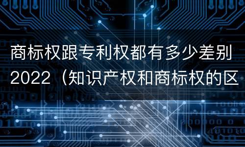 商标权跟专利权都有多少差别2022（知识产权和商标权的区别）