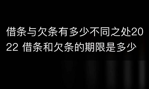 借条与欠条有多少不同之处2022 借条和欠条的期限是多少