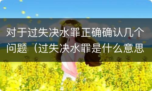 对于过失决水罪正确确认几个问题（过失决水罪是什么意思）