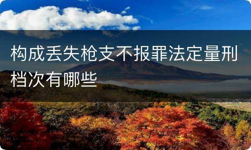构成丢失枪支不报罪法定量刑档次有哪些