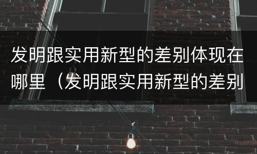 发明跟实用新型的差别体现在哪里（发明跟实用新型的差别体现在哪里呢）