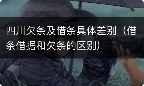 四川欠条及借条具体差别（借条借据和欠条的区别）