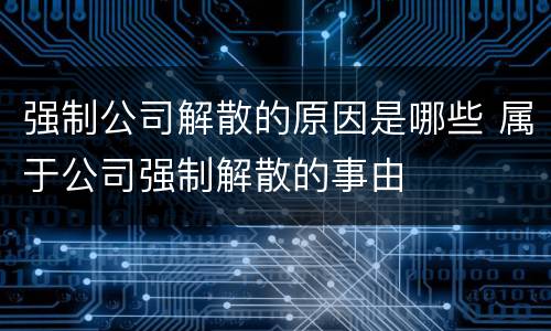 强制公司解散的原因是哪些 属于公司强制解散的事由