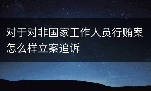 对于对非国家工作人员行贿案怎么样立案追诉