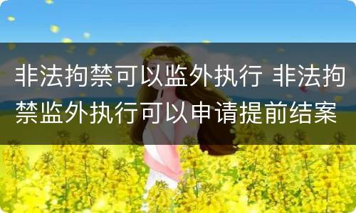 非法拘禁可以监外执行 非法拘禁监外执行可以申请提前结案吗