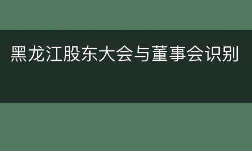 黑龙江股东大会与董事会识别