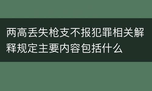 两高丢失枪支不报犯罪相关解释规定主要内容包括什么