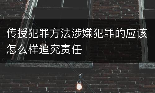 传授犯罪方法涉嫌犯罪的应该怎么样追究责任