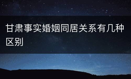 甘肃事实婚姻同居关系有几种区别
