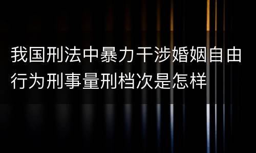 我国刑法中暴力干涉婚姻自由行为刑事量刑档次是怎样