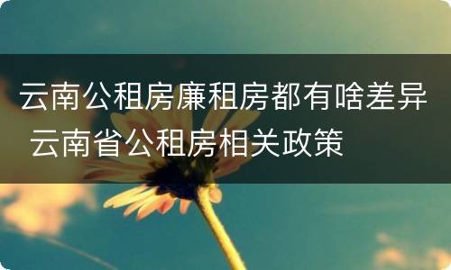 云南公租房廉租房都有啥差异 云南省公租房相关政策