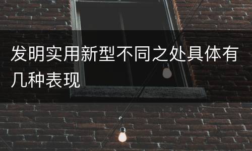 发明实用新型不同之处具体有几种表现