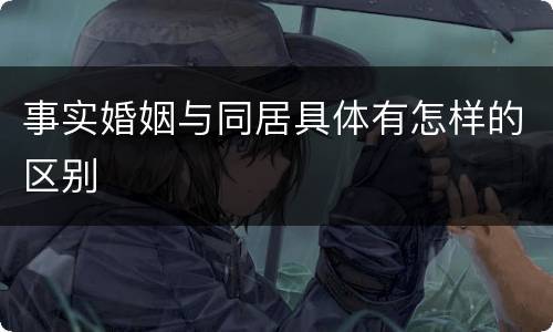 事实婚姻与同居具体有怎样的区别