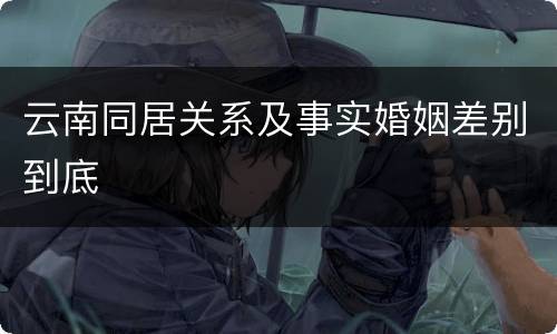 云南同居关系及事实婚姻差别到底